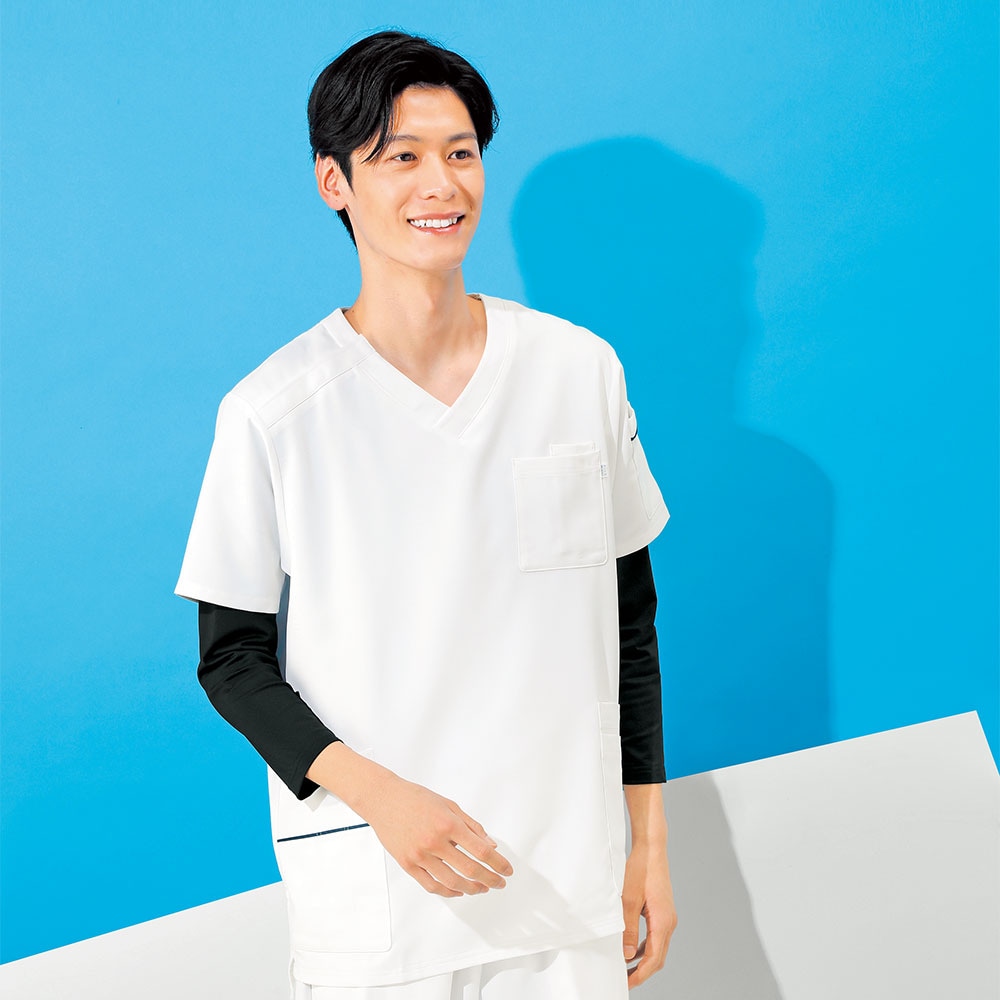 接触冷感スクラブインナーCOOL(8分袖/男女兼用)