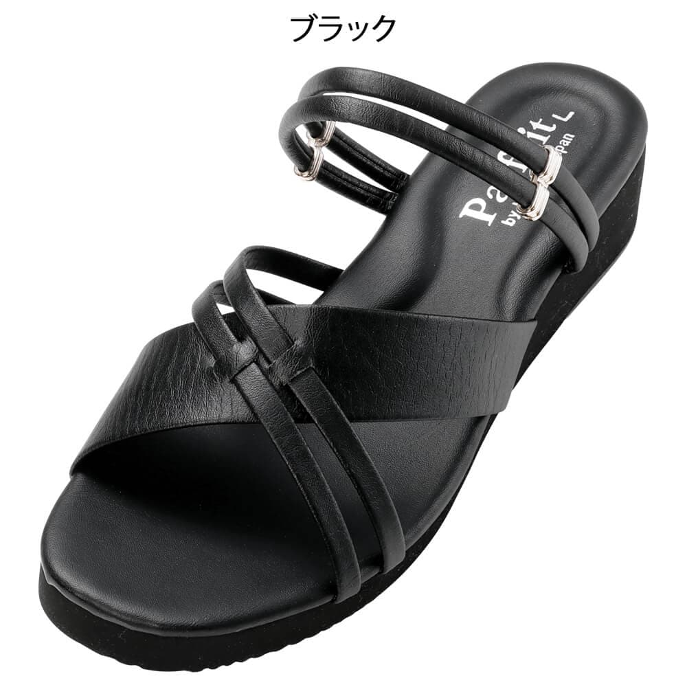 O脚サポート編み込みクロス2Wayサンダル