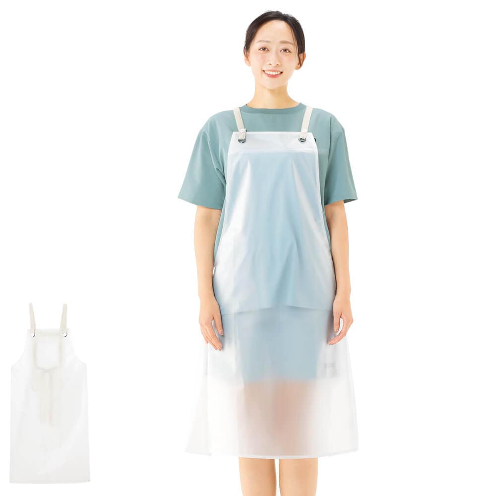 防水 入浴介助PVCエプロン(ロング丈)