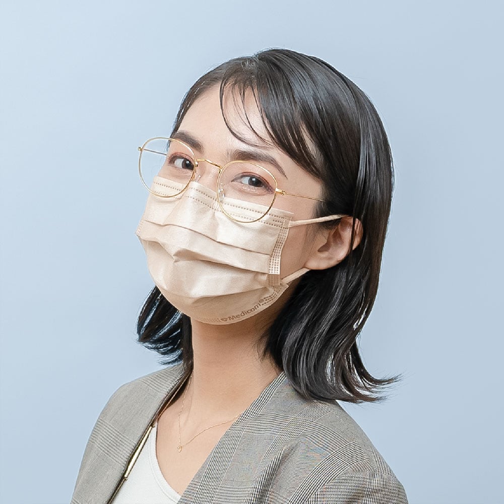 眼鏡が曇りにくいマスク  カラー 個包装タイプ