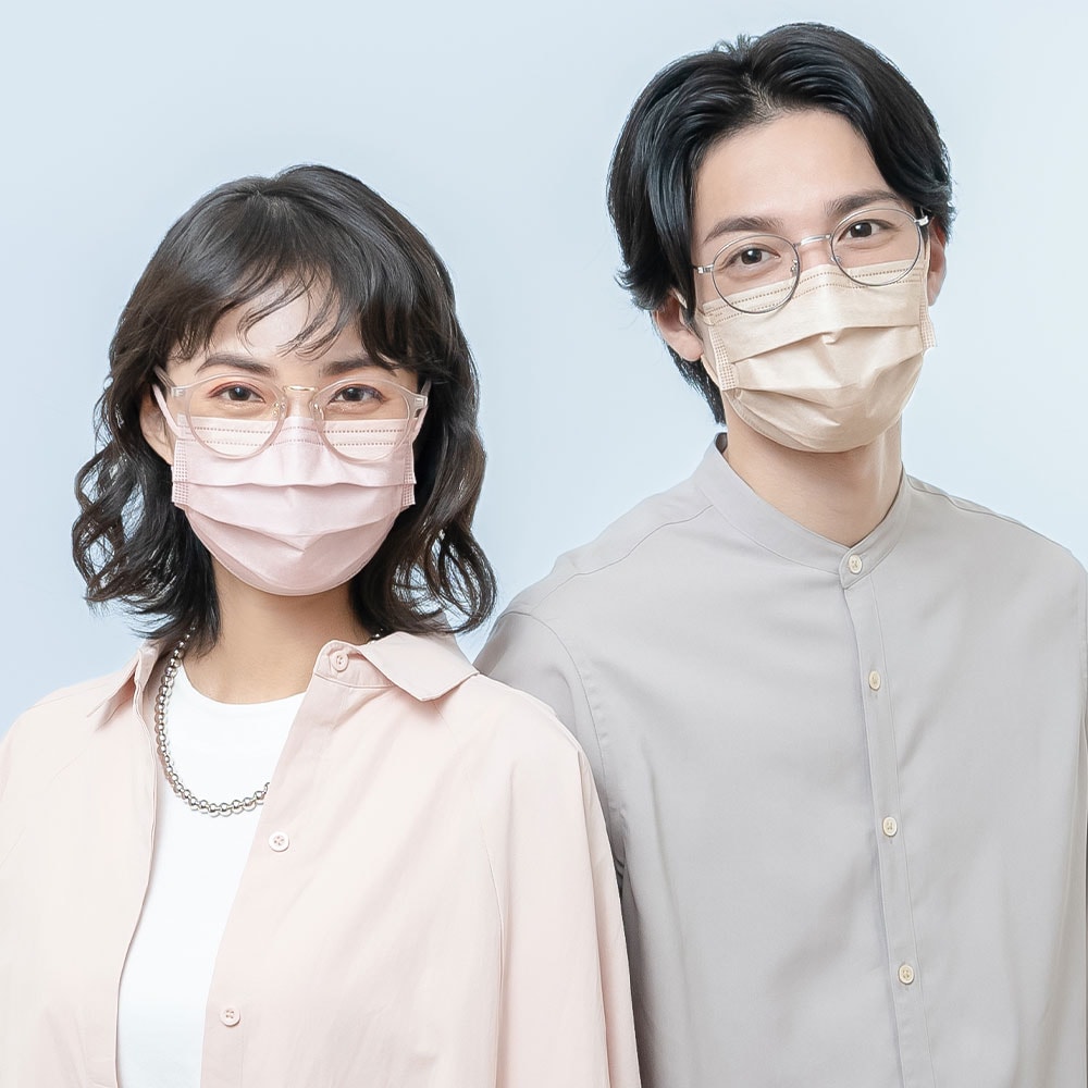 眼鏡が曇りにくいマスク  カラー 個包装タイプ