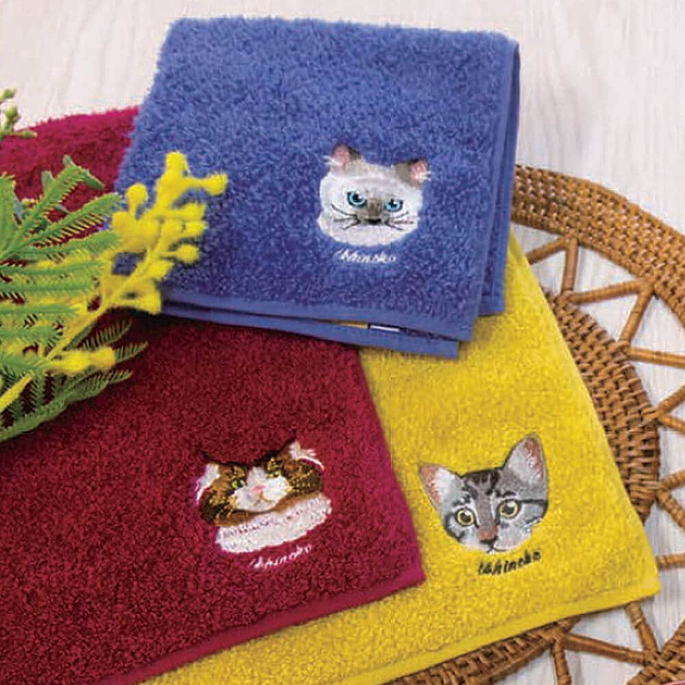 Uchinoko mate にゃんこシリーズ 刺繍ハンカチ(BOX入り)