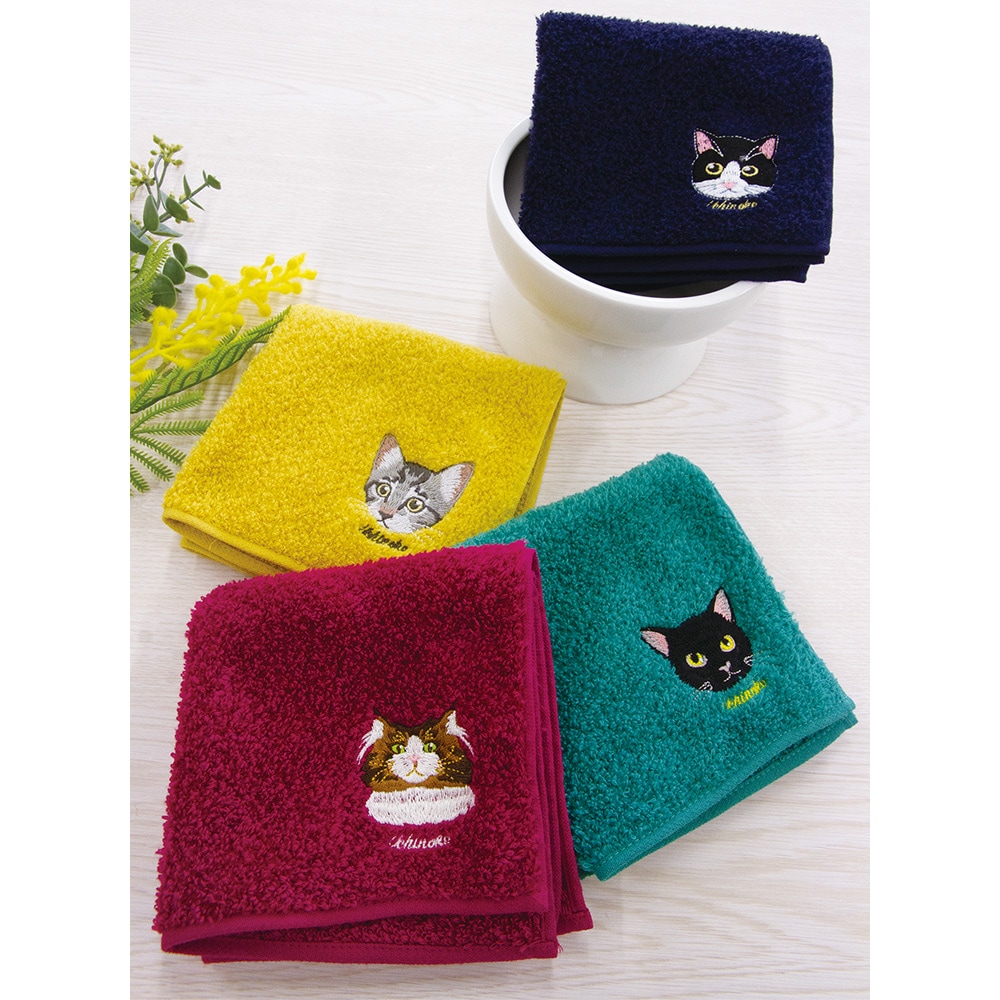 Uchinoko mate にゃんこシリーズ 刺繍ハンカチ(BOX入り)