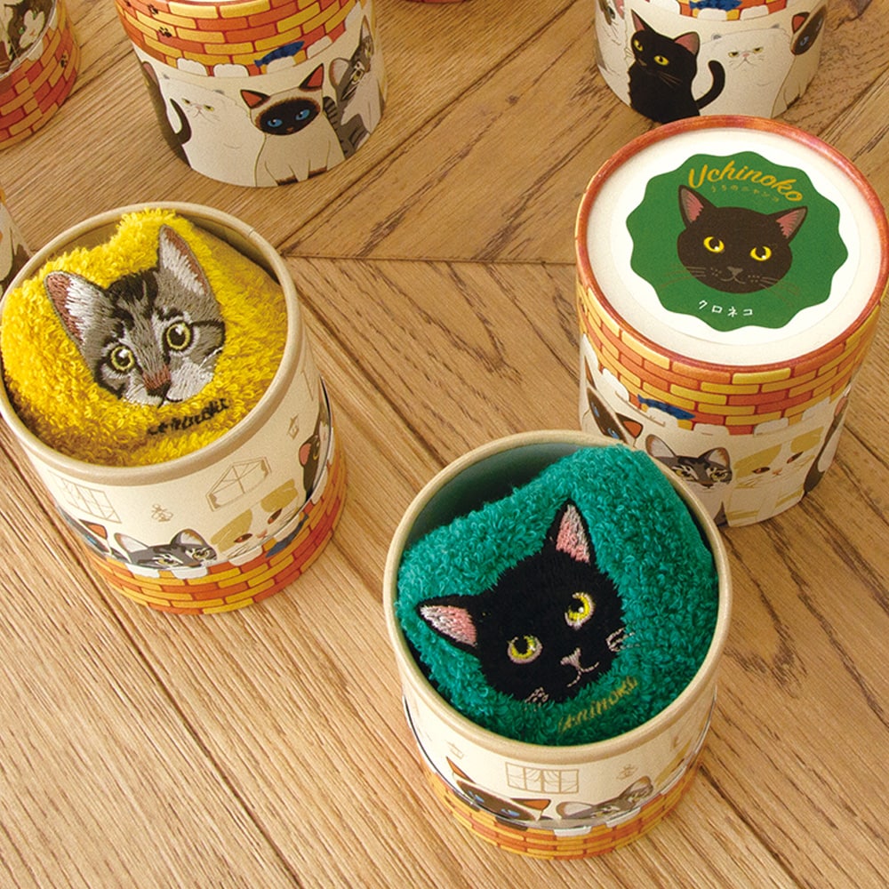 Uchinoko mate にゃんこシリーズ 刺繍ハンカチ(BOX入り)