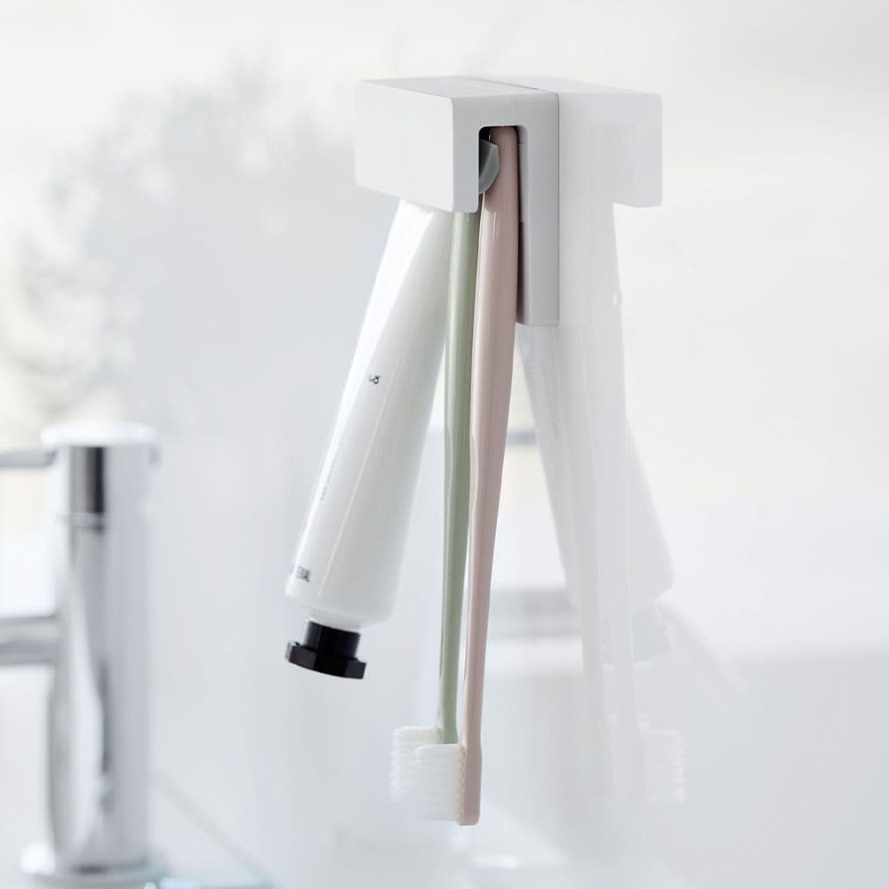 タワー フィルムフック差し込み式歯ブラシ＆チューブホルダー W9