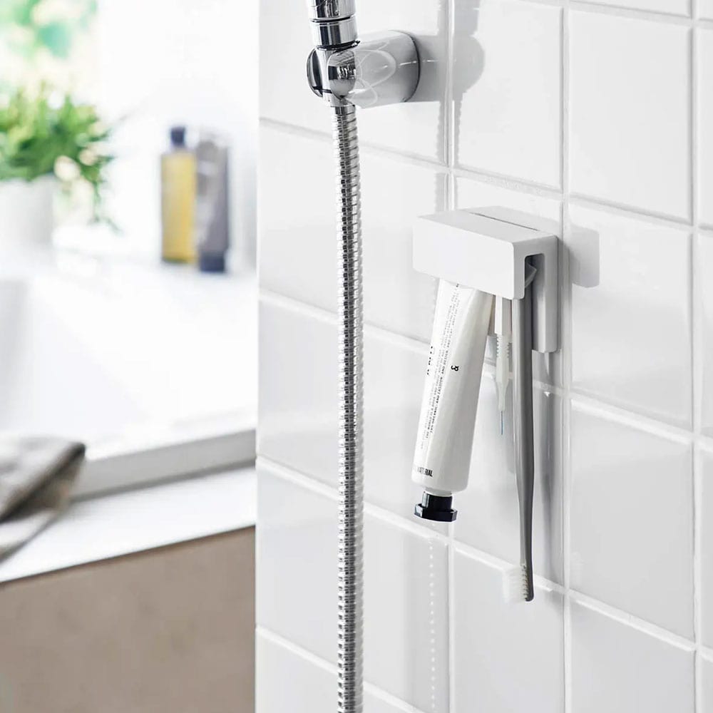 タワー フィルムフック差し込み式歯ブラシ＆チューブホルダー W9