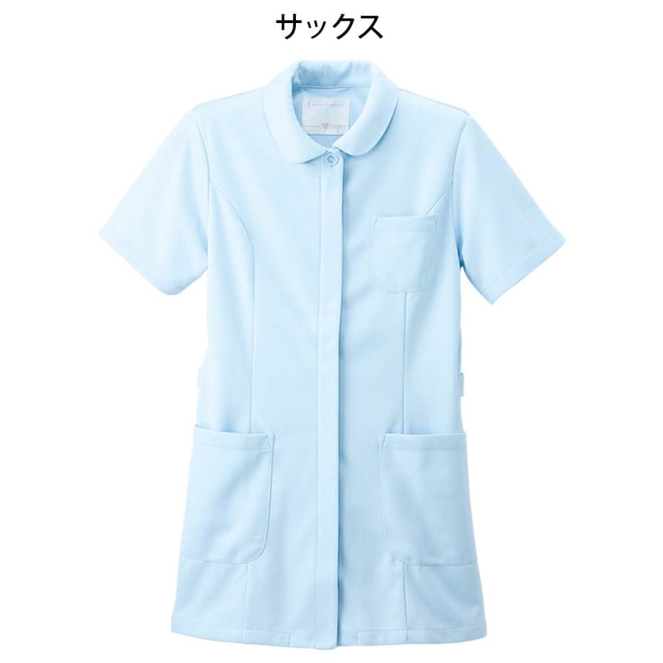 ロング丈丸衿ギャザージャケット
