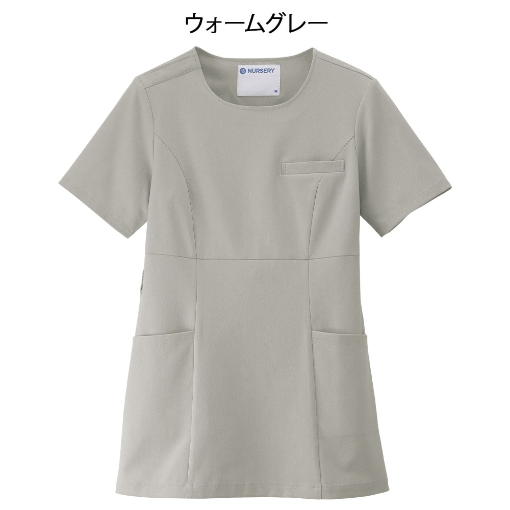 ウールライクストレッチラウンドカラージャケット