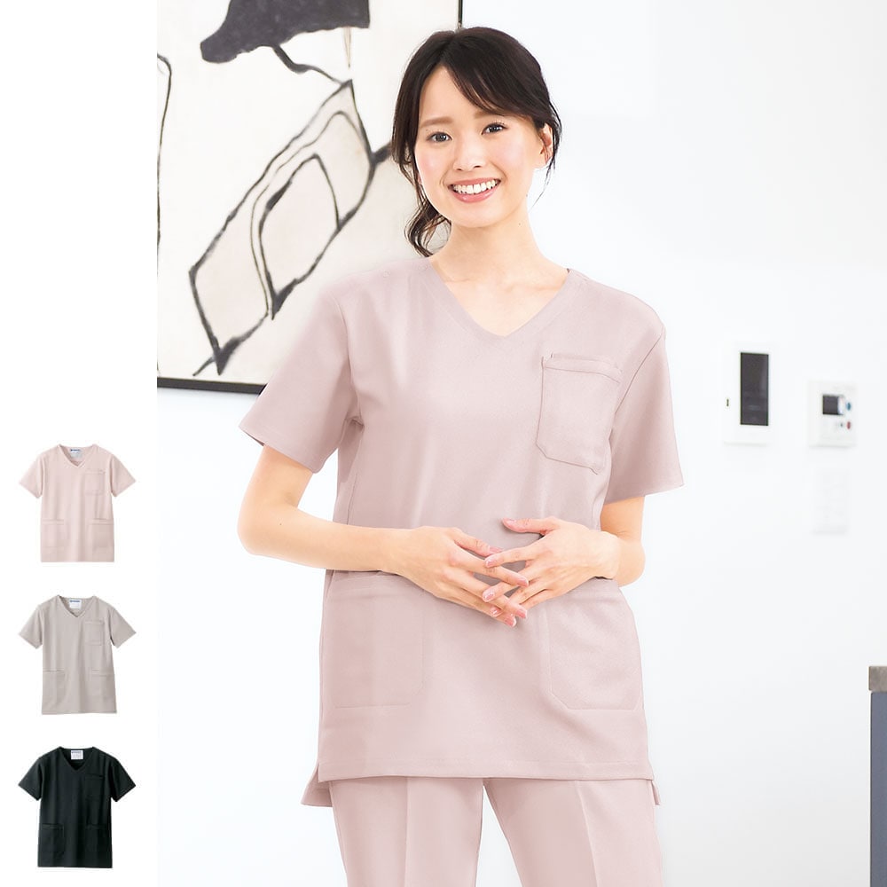 ウールライク 杢調ストレッチスクラブ(男女兼用)
