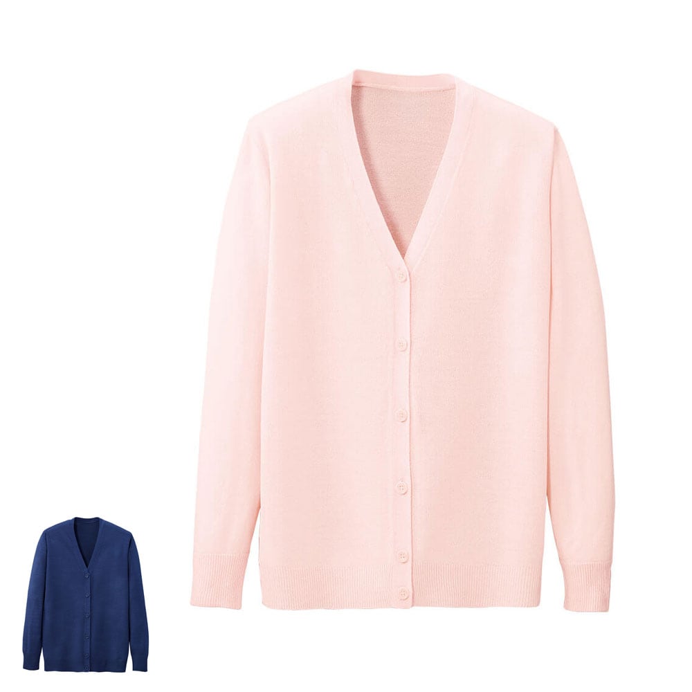 カシミヤタッチ 抗ピルカーディガン (レギュラー丈)