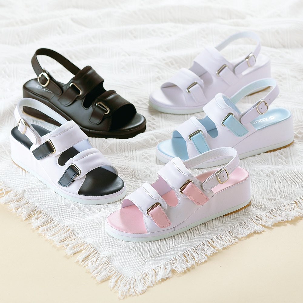厚底ソフトバンドサンダル(バックル)