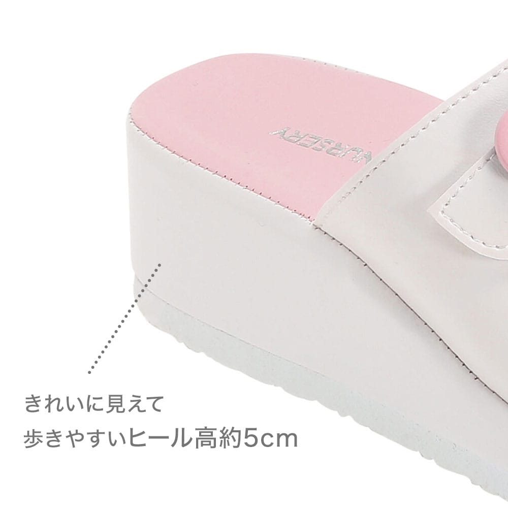 ハートバックルミュールサンダル