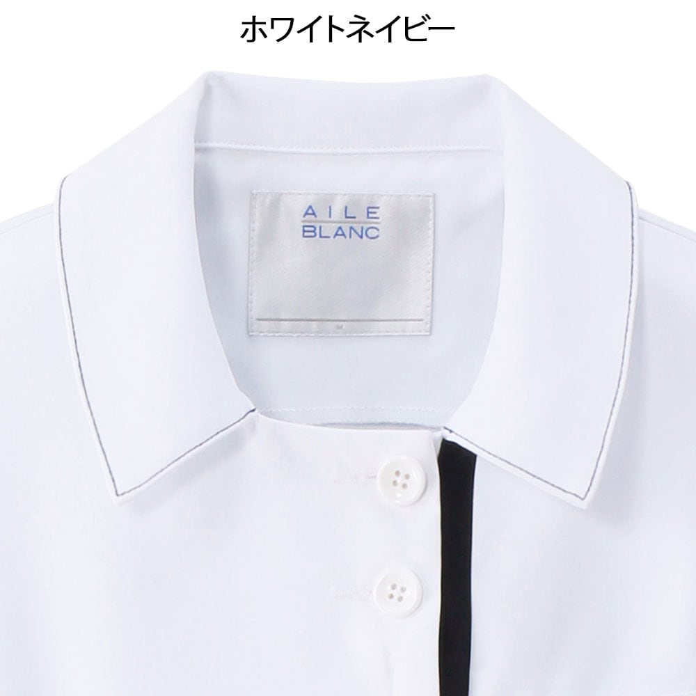 Escada 白xネイビー プリントワンピース