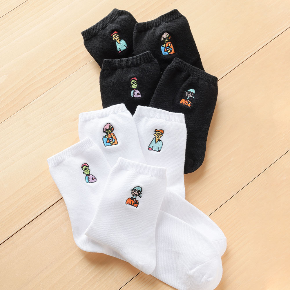 イン オア ユー クルー丈の刺しゅうソックス(2足セット)