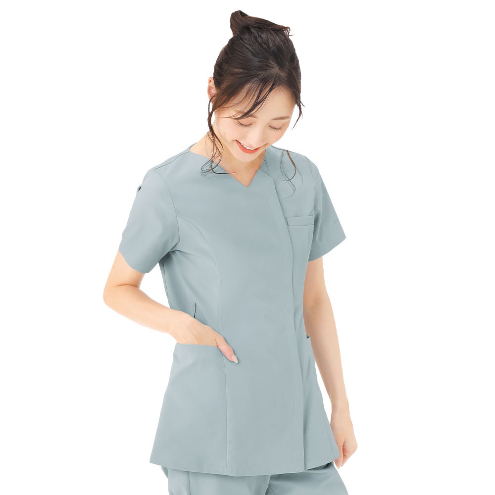 マーキュリーデュオ ニュアンスカラー前開きスクラブジャケット(MD2595)