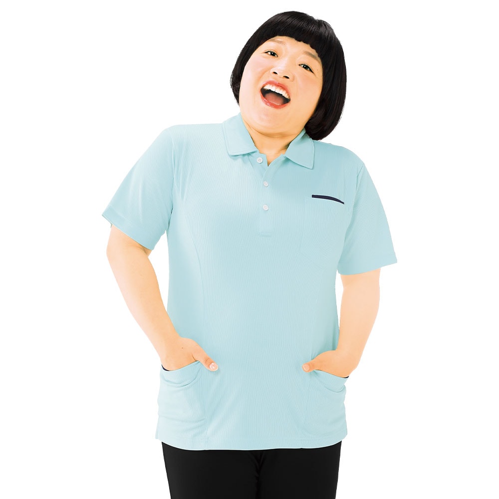 サイドポケット配色ポロシャツ(男女兼用)