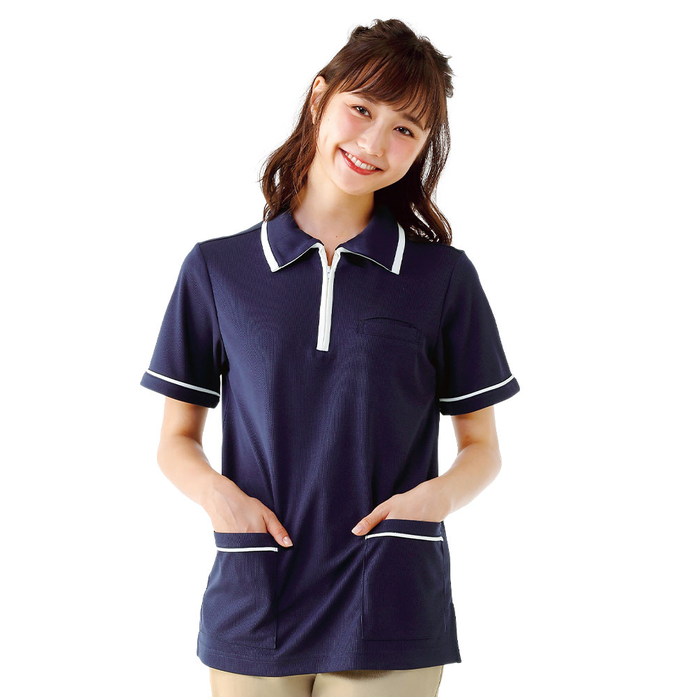 サイドポケットファスナーポロシャツ(男女兼用)