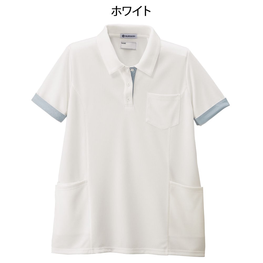 吸汗速乾 ゆったり袖柄入りポロシャツ