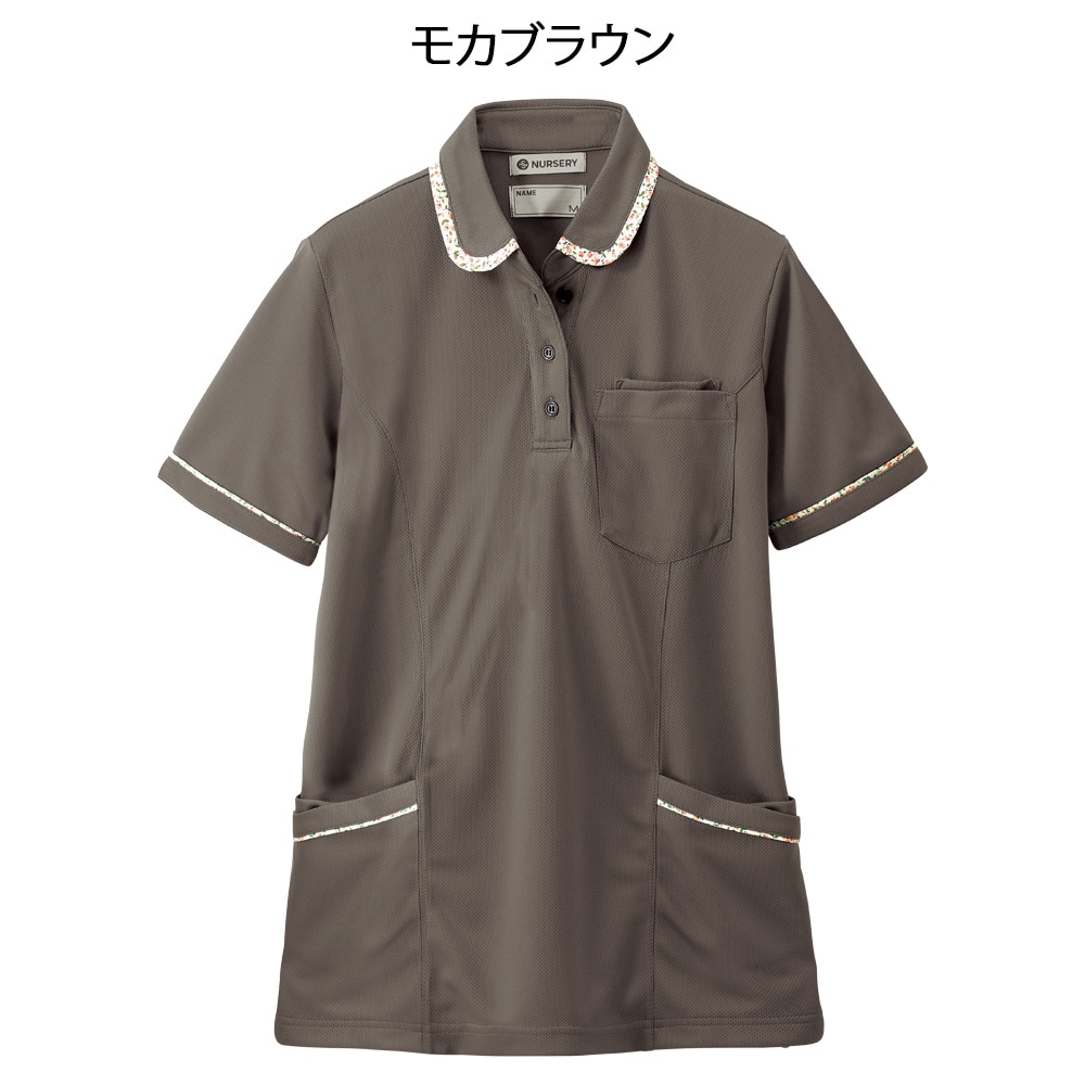 NEW花柄配色グレースポロシャツ