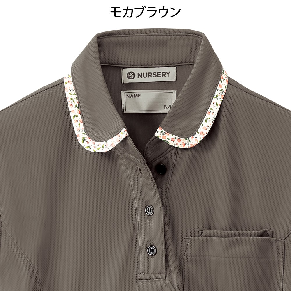 NEW花柄配色グレースポロシャツ