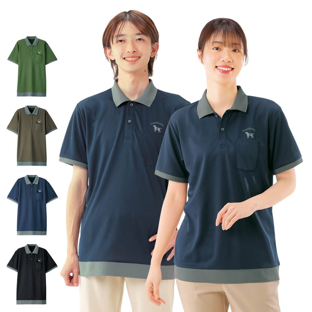 グレートバディ 配色リブポロシャツ(Unisex)
