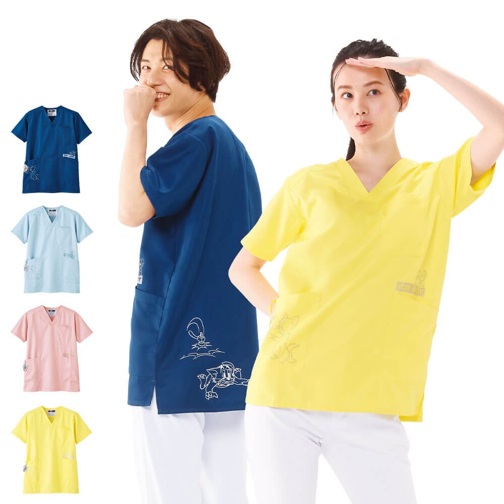 トムとジェリー チャーム付きスクラブ２(Unisex)