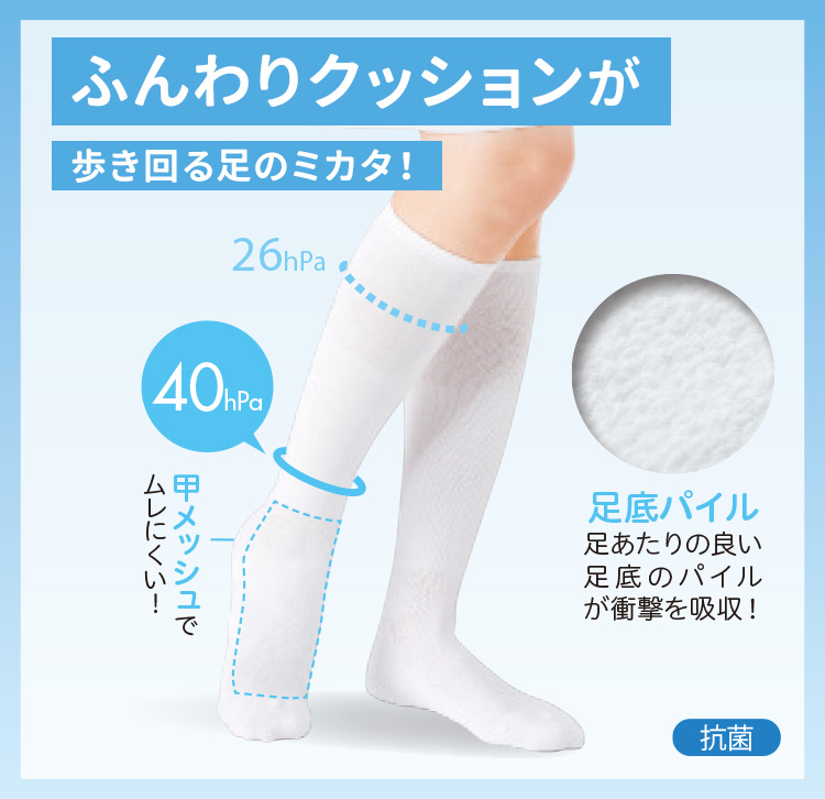 足底パイル抗菌着圧ソックス