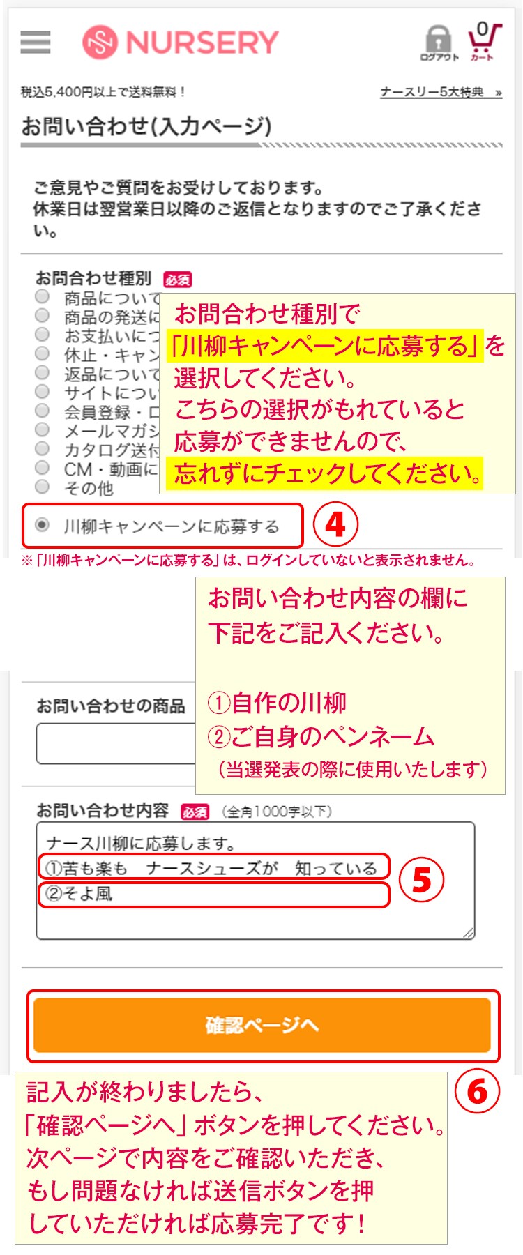 応募フォームの記入方法