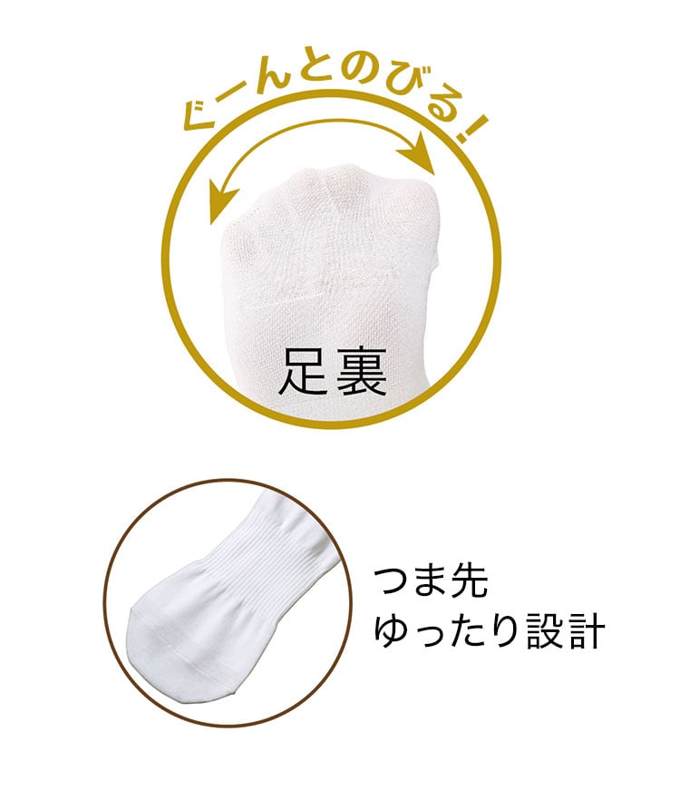 強圧だけど指先のびのび着圧ハイソックス