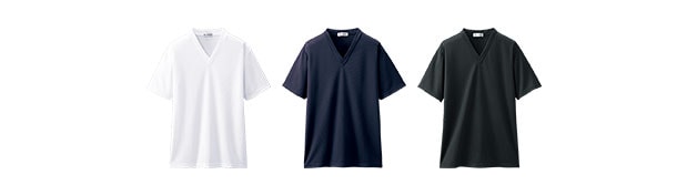 ナノファイン 制菌VネックTシャツ