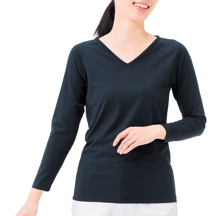 接触冷感スクラブインナーCOOL(8分袖/男女兼用)