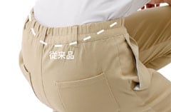 股上深めだからかがんでも背中が見えにくい