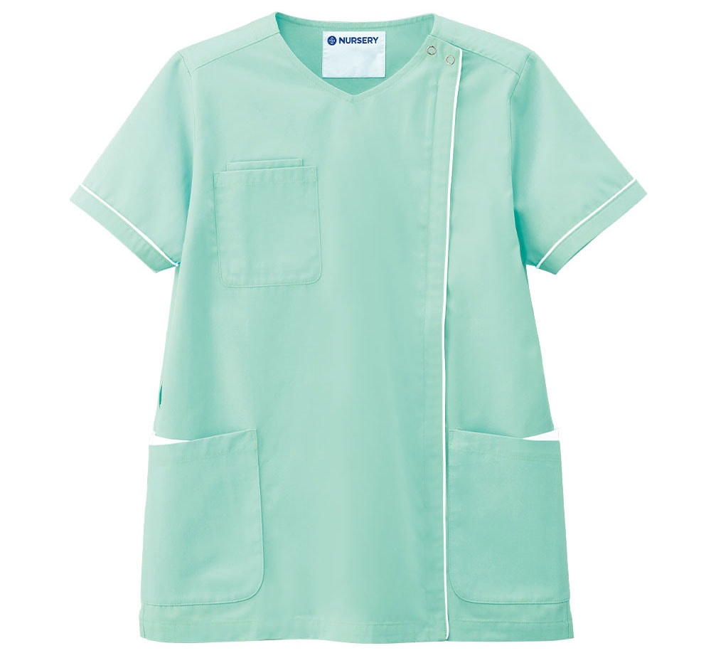 ナースリー着脱かんたんスクラブ (ライン)