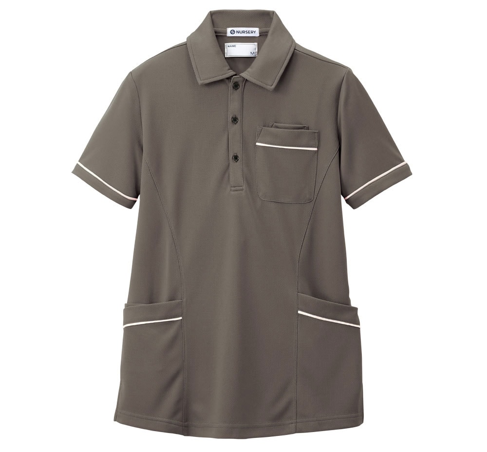 パイピングデザインチュニックポロシャツ