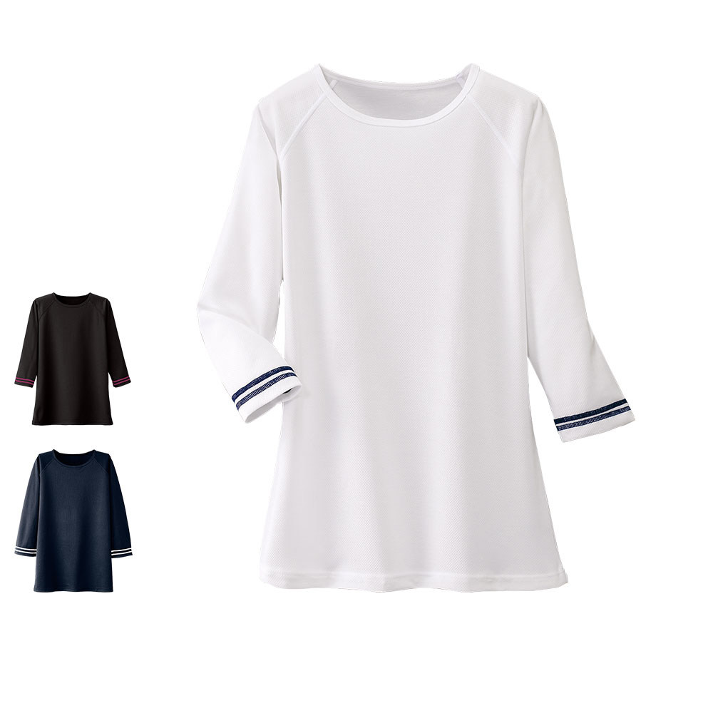 期間限定セール第一弾 吸汗速乾ライン入りスクラブインナー 7分袖 白衣や看護師 ナース用品の通販 ナースリー公式オンラインショップ