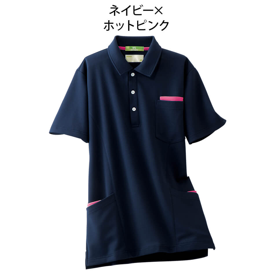 サイドポケット配色ポロシャツ