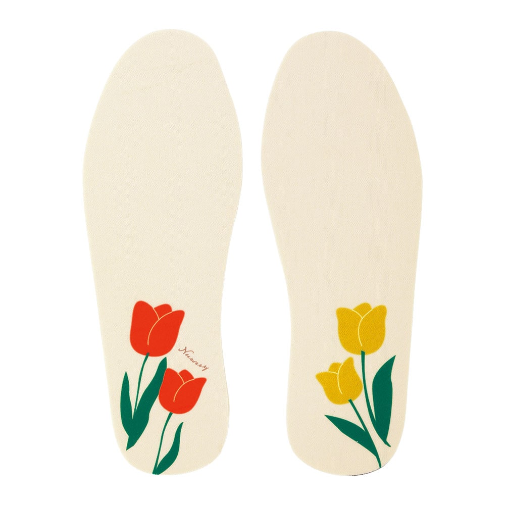 インソールは可愛いチューリップ柄