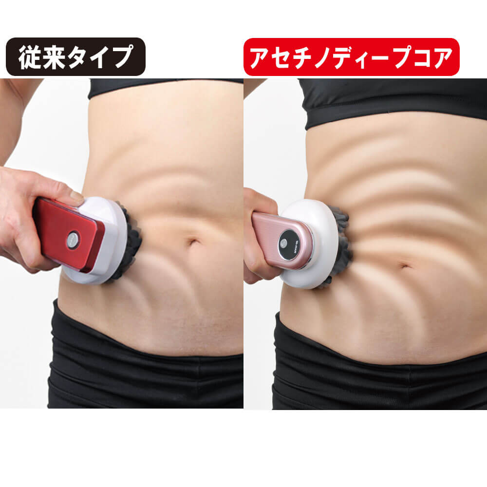 ローラーがよりお肉を掴みやすくなり、更に深く揉み流します(※メーカー従来比)