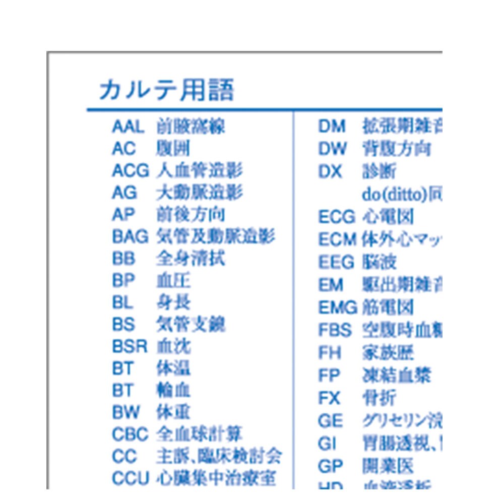 カルテ用語
