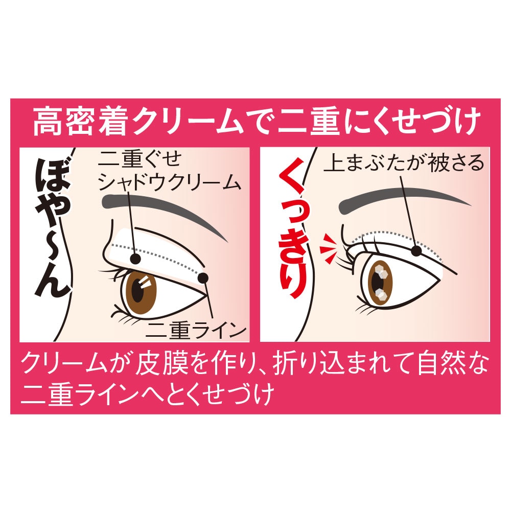 高密着クリームで二重にくせづけ