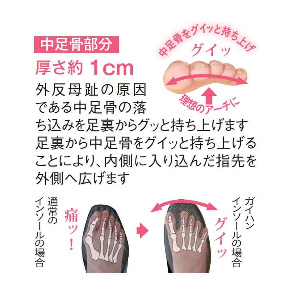 Amazon.co.jp: 外反母趾専用インソール ガイハンインソール (M