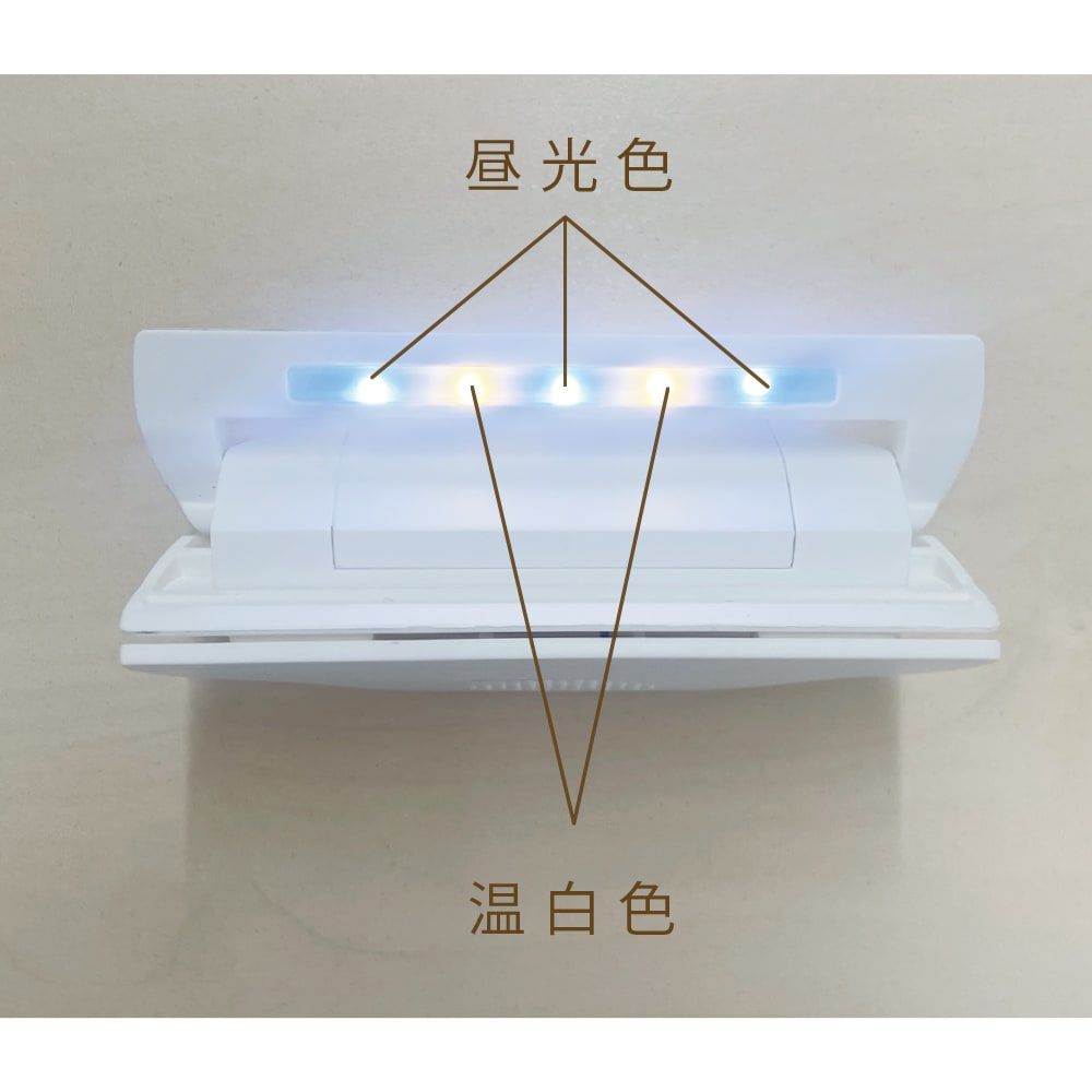 文字を読むのに最適な昼光色と温白色の2種のLEDライト