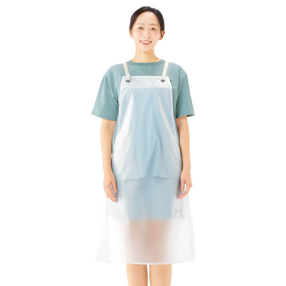防水 入浴介助PVCエプロン(ロング丈)