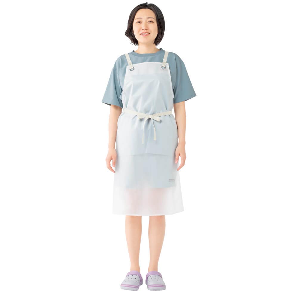 防水 入浴介助PVCエプロン(ロング丈)