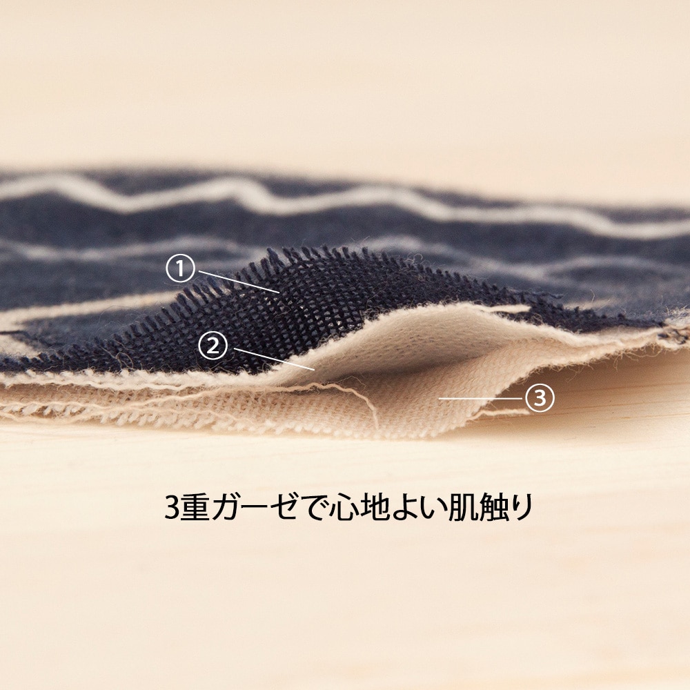3重ガーゼで心地よい肌触り