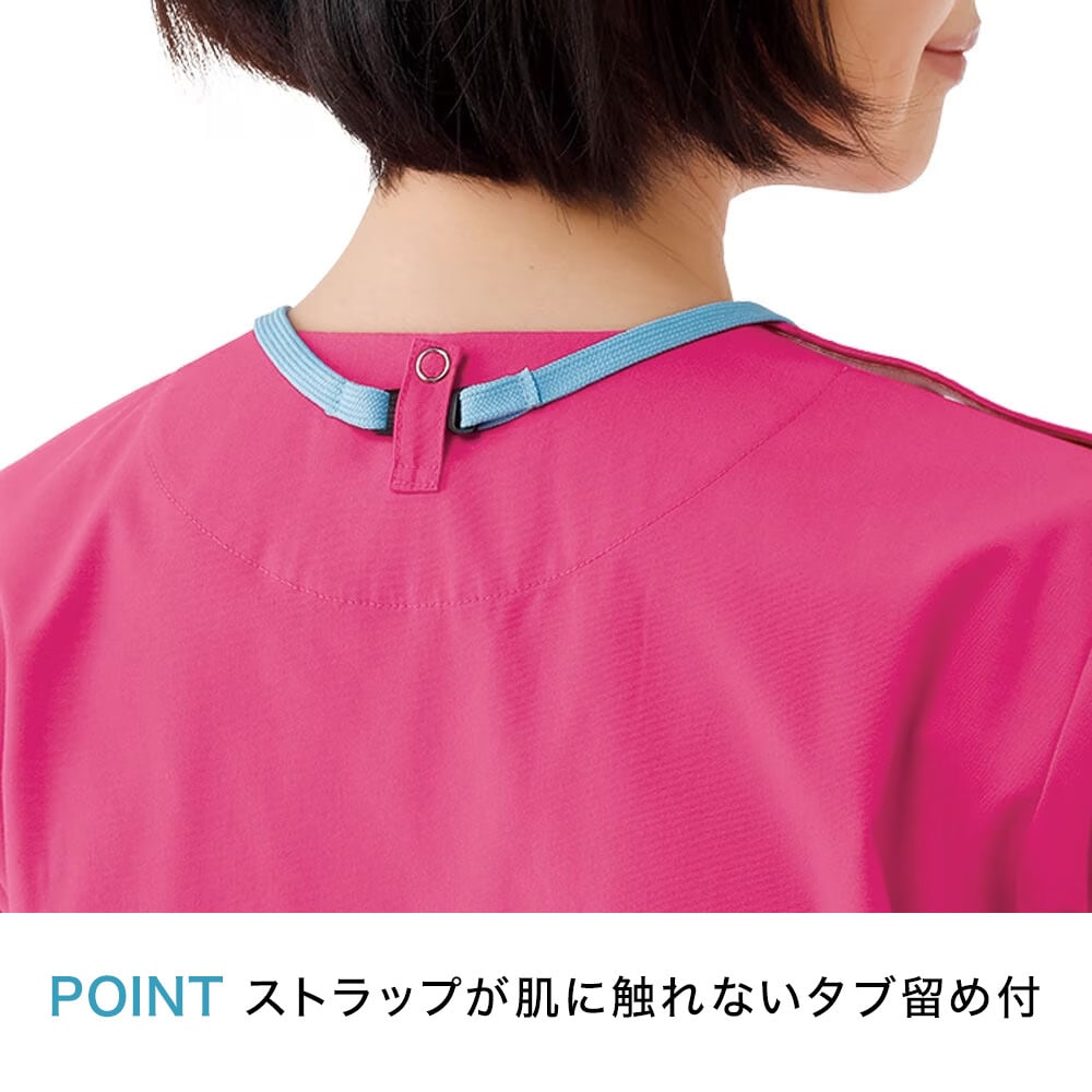 ストラップが肌に触れないタブ留め付。
