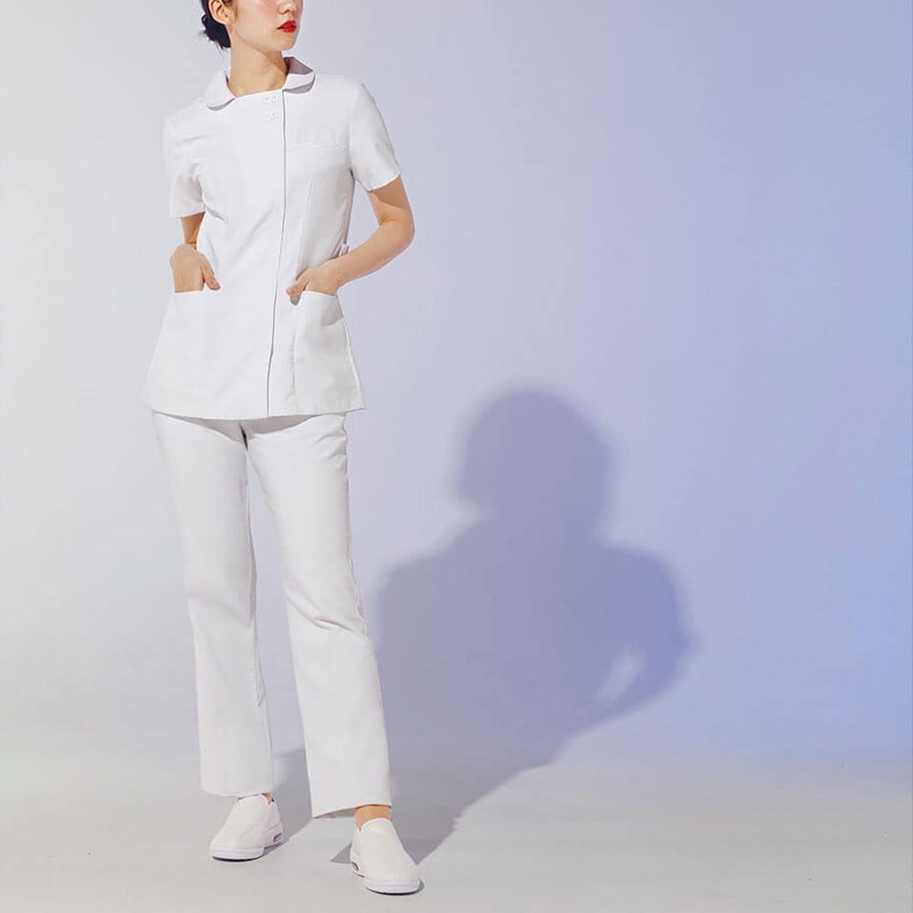 ALL WHITE 離れ襟ジャケット