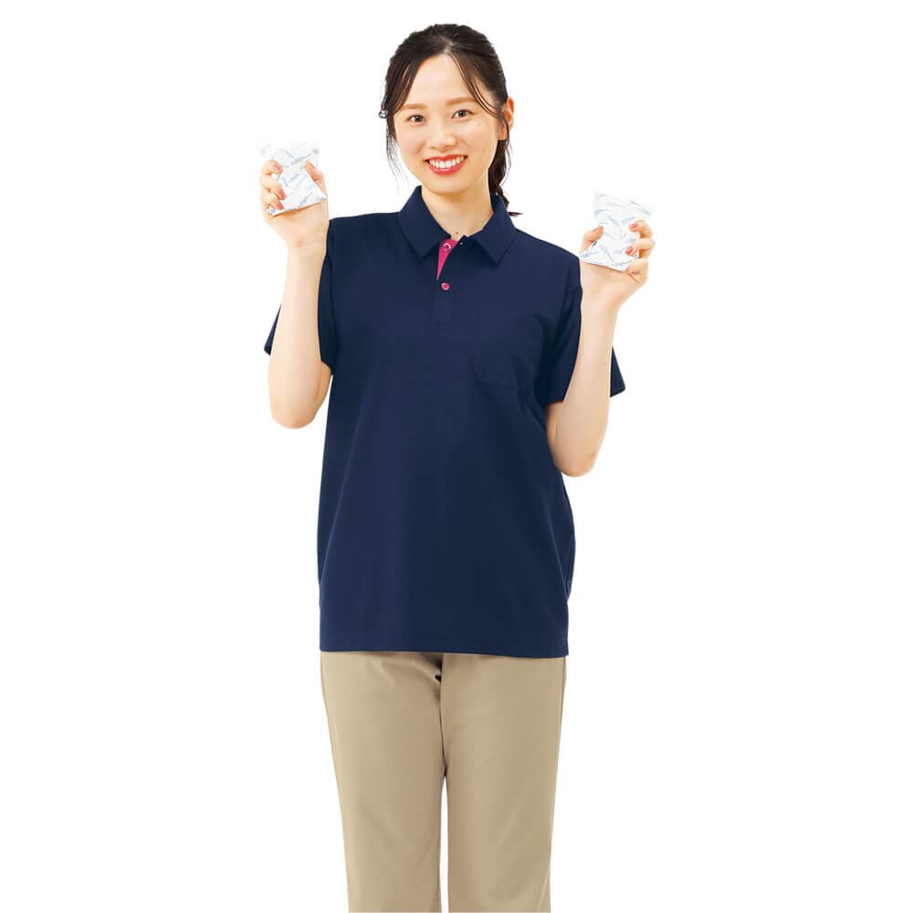 涼脇下ポケット付ベンチレーションポロシャツ(男女兼用)