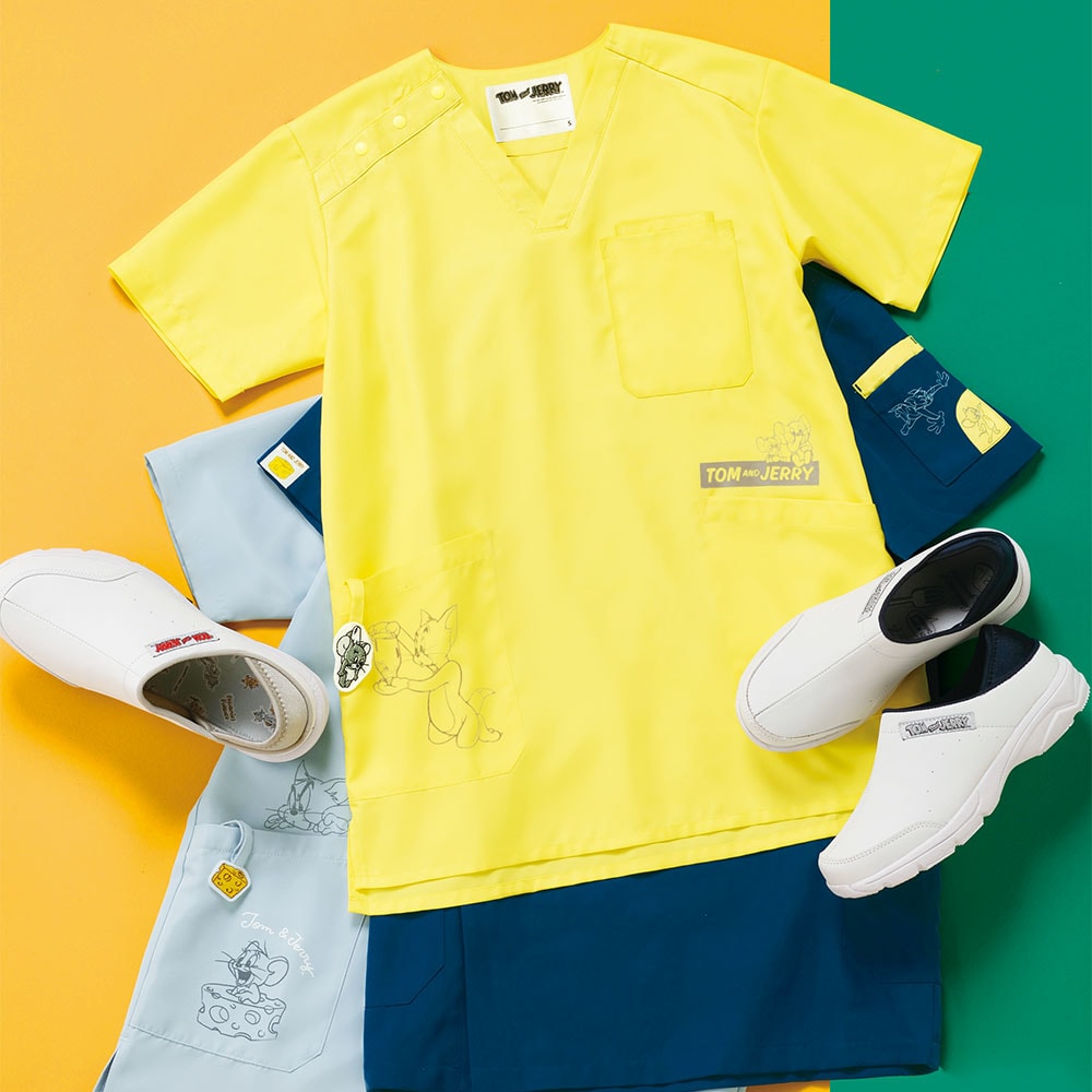 トムとジェリー チャーム付きスクラブ(Unisex)